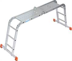 Univerzalne zglobne merdevine alu KRAUSE® MONTO® MULTIMATIC® 4x3 gazišta 3,55m, RV=4,40m, s platformom, Z120687