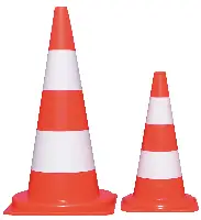 Signalni čunj PVC 75cm fluorescentni 2 trake VPE5, Z251841