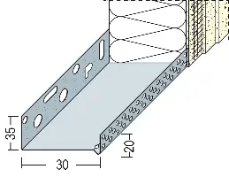 Sockeltrogprofil WDVS Alu 30mm 90603 (9143) 2,50lfm/Sta, 10Sta/Bd, Z490603