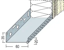 Sockeltrogprofil WDVS Alu 60mm 90606 (9146) 2,50lfm/Sta, 10Sta/Bd, 91Bd/Pal, Z490606