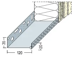 Početni Sockeltrogprofil WDVS Alu 120mm 90812 (9212) 2,50lfm/Sta, 6Sta/Bd, 70Bd/Pal, Z490812