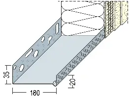 Sockeltrogprofil WDVS Alu 180mm 90818 (9216) 2,50lfm/Sta, 6Sta/Bd, 42Bd/Pal, Z490818