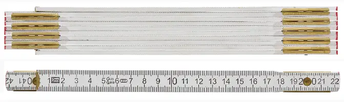Drveni metar bijeli 2m, Duplex-skala 10kom/kart, Z53020501