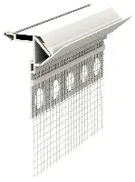 Završni profil WDVS Attika PVC s mrežicom, brtvom 2,5m/štg 10štg/kart 40kart/pal, Z6413250LO