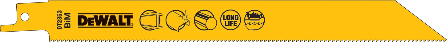 Säbelsägeblatt DEWALT® 203x 1,8mm (Metall, Blech) 5Stk/Pack, ZDT2353-QZ