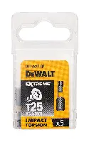 Bitovi T27 x 25mm EXTREME® IMPACT TORSION DEWALT® otporni na udarce 5kom/pak, ZDT7383T-QZ