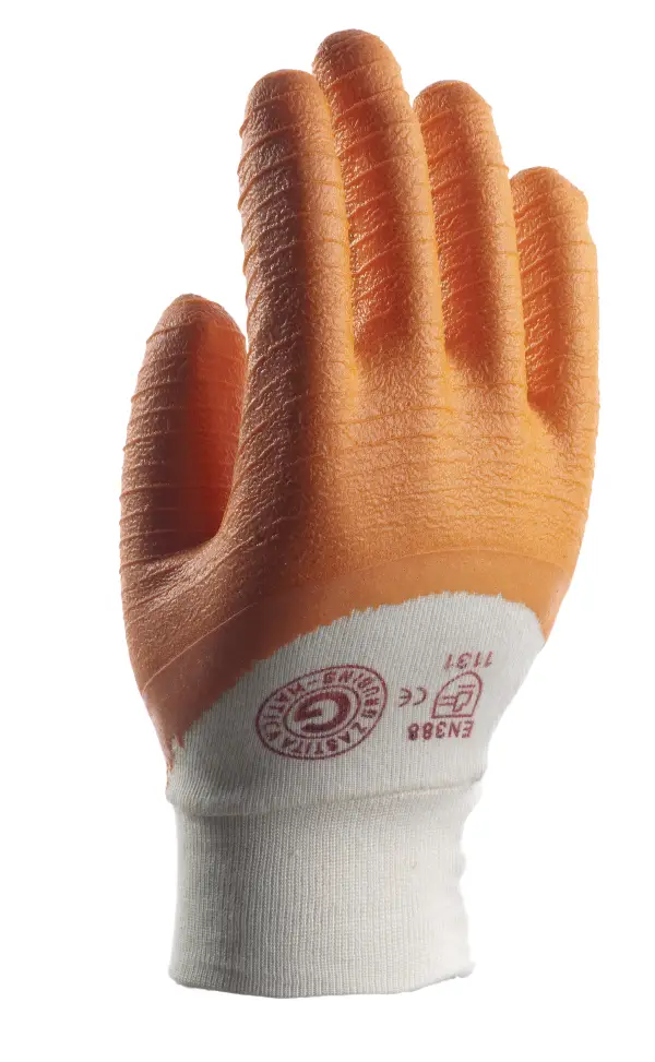 Radne rukavice BEST, narančasto/bele, presvučene lateksom, EN 388/EN 420, one size, Z0015112