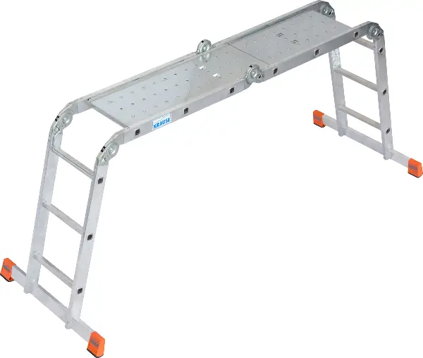 Univerzalne zglobne merdevine alu KRAUSE® MONTO® MULTIMATIC® 4x3 gazišta 3,55m, RV=4,40m, s platformom, Z120687
