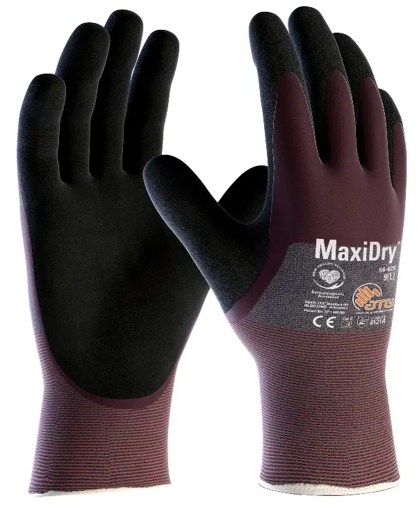 Radne rukavice višenamjenske MAXIDRY® 56-425, lila/crne, 3/4 premazane, EN 388, vel. 9, Z131709