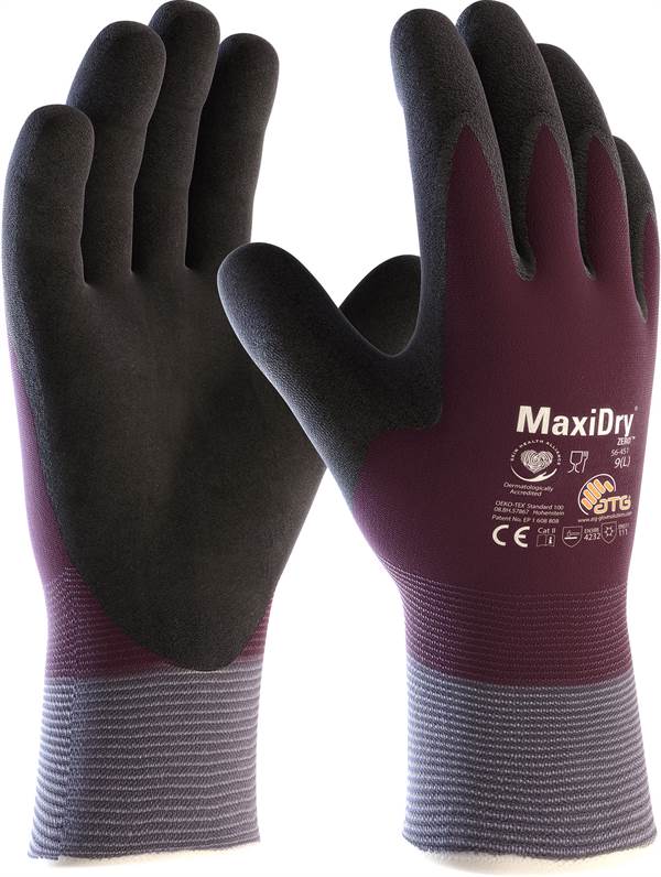 Radne rukavice MAXIDRY® ZERO 56-451, lila/crne, EN 388+EN 407+EN 511, vel. 10, Z132110