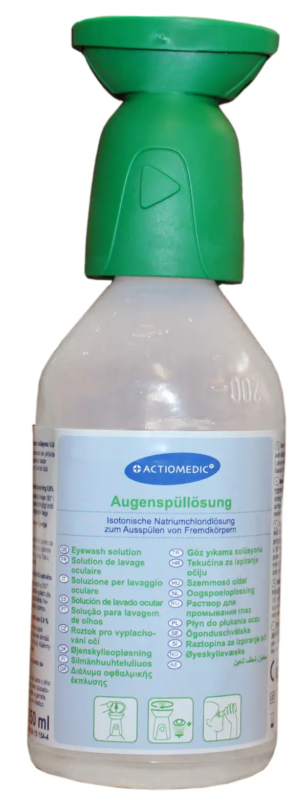 Sredstvo za ispiranje očiju 250ml, zeleno, 0,9% fiziološke otopine, Z20137