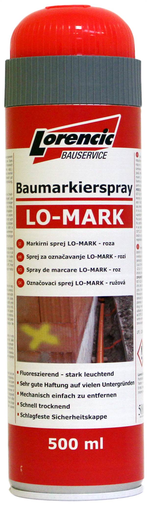 =§= Sprej za obeležavanje LO-MARK crveni 500ml 12kom/kart 75kart/pal, Z241613LO