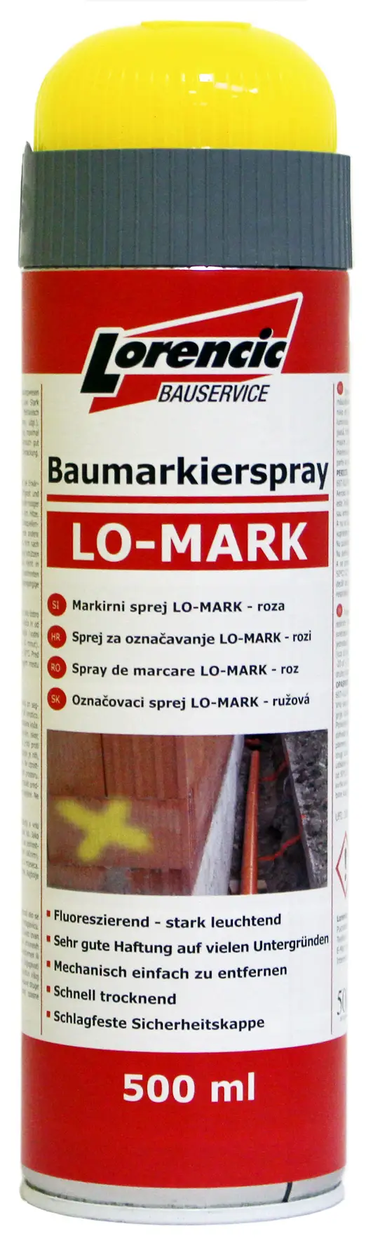 =§= Sprej za obeležavanje LO-MARK žuti 500ml 12kom/kart 75kart/pal, Z241617LO