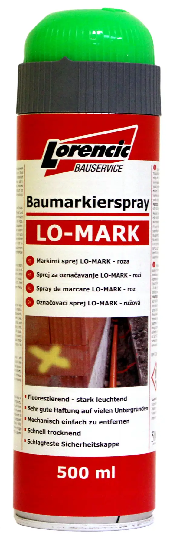 =§= Sprej za obeležavanje LO-MARK zeleni 500ml 12kom/kart 75kart/pal, Z241618LO