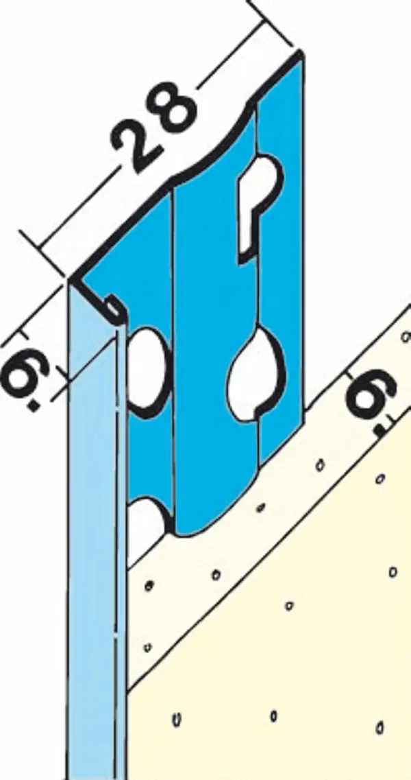 Završni unutarnji profil 1216 6mm 3,0m/štg, 25štg/bunt, 150bunt/pal, Z41216300