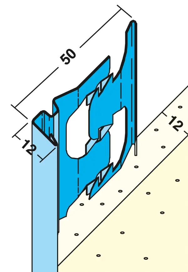 Završni unutarnji profil 1218 12mm 3,0m/štg, 25štg/bunt, 64bunt/pal, Z41218300