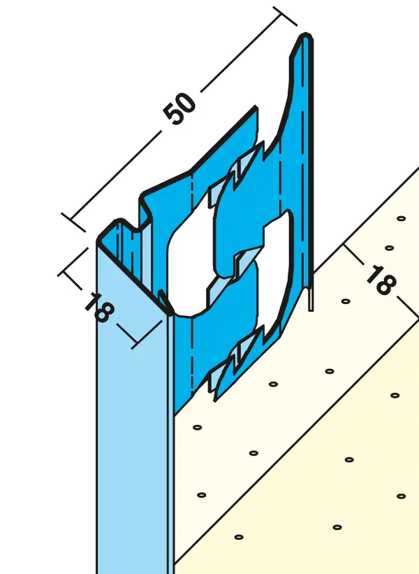 Završni unutarnji profil 1220 18mm 3,0m/štg, 25štg/bunt, 55bunt/pal, Z41220300