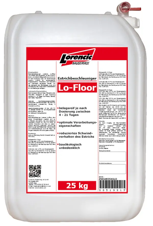 Ubrzivač sušenja LORENCIC Lo-Floor 25kg/kant. 24kant/pal, Z501493541LO