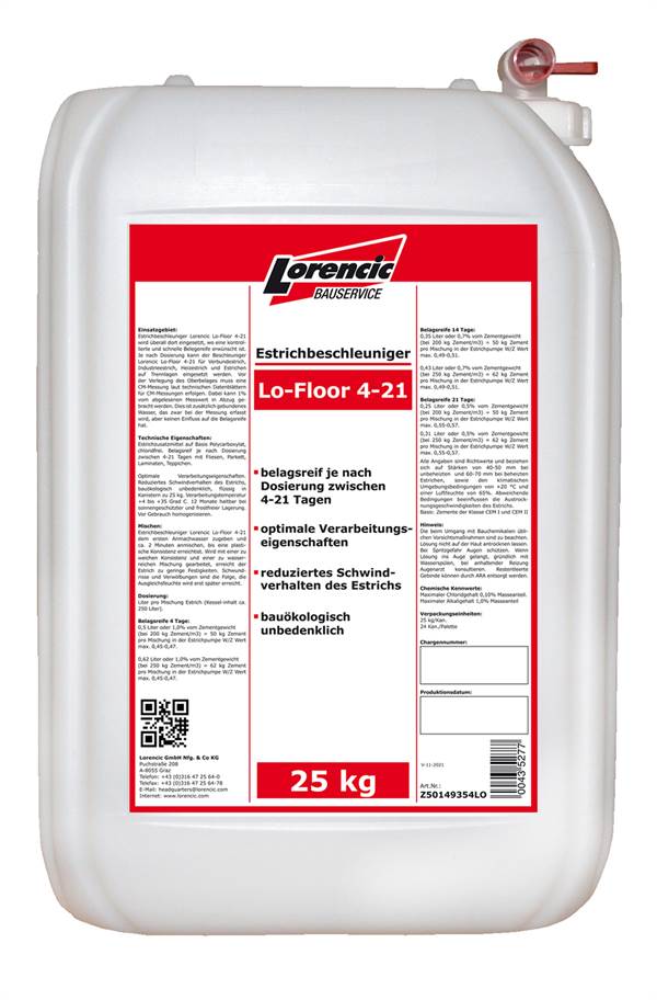 Ubrzivač sušenja Lo-Floor 4-21 25kg/kant, 24kant/pal, Z50149354LO