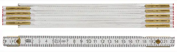 Drveni metar bijeli 2m, Duplex-skala 10kom/kart, Z53020501
