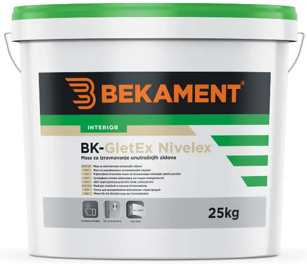 BEKAMENT BK GLETEX NIVELEX masa za izravnavanje 25kg/kanta 27kanta/pal, ZA16651