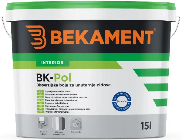 BEKAMENT BK-POL unutarnja disperzija 15l/kanta 24kanta/pal, ZA18115