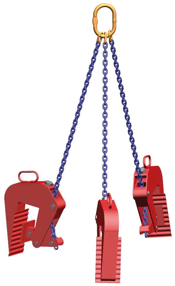 Lanac za podizanje tereta PEWAG 3-kraka 2,5m, lanac p=7mm, 2500kg, spojen, krativ, ZBRG26056