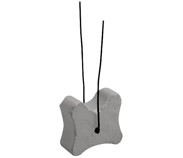 Faserbeton-Knochen m. Draht 45/55/60mm Schnittbreite 28mm 125Stk/Sack 40Sack/Pal, ZFBEKD45