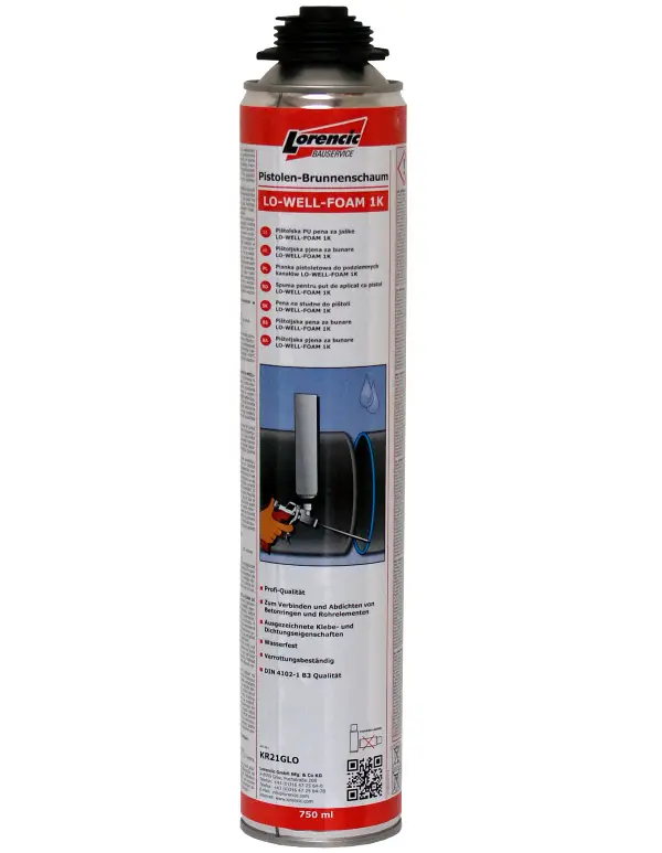 =§= Pistoljska pena LO-WELL-FOAM 1K 750ml 12Stk/Kart 70Kart/Pal, ZKR21GLO