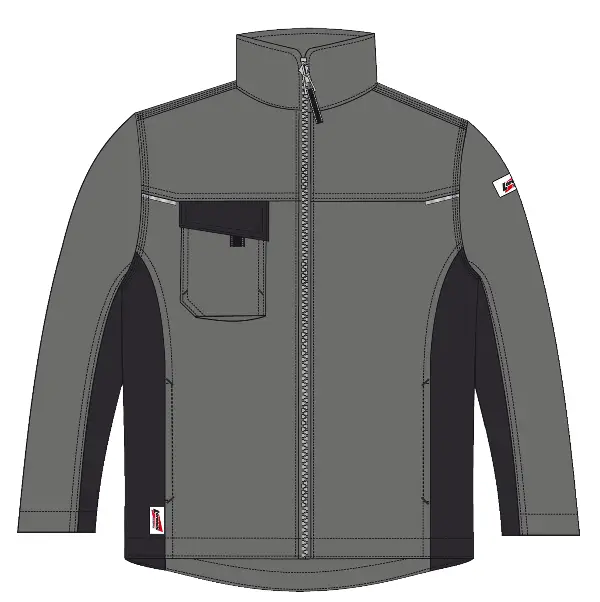 Radna jakna LO-ACTIVE sivo/crna 245 g/m² vel. 50 5kom/pak, ZLO-ACTAS-BJ50