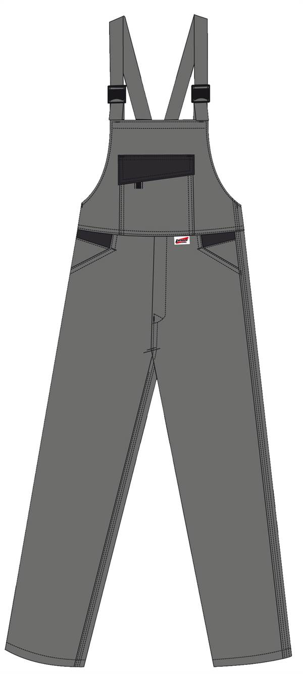 Hlače s naramenicama LO-ACTIVE antracit/crne 245 g/m² vel. 50 5kom/pak, ZLO-ACTAS-LH50