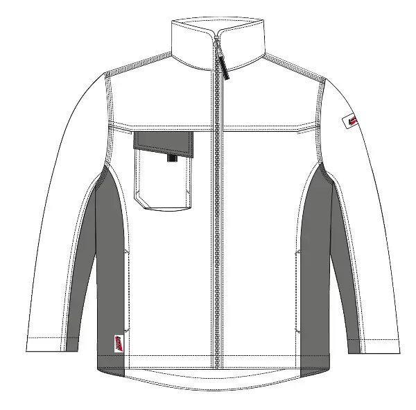 Radna jakna LO-ACTIVE belo/siva 245 g/m² vel. 50 5kom/pak, ZLO-ACTWA-BJ50