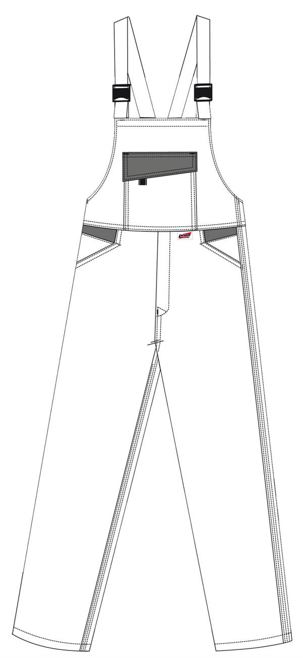 Pantalone s tregerima LO-ACTIVE belo/sive 245 g/m² vel. 50 5kom/pak, ZLO-ACTWA-LH50