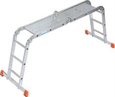 Univerzalne zglobne merdevine alu KRAUSE® MONTO® MULTIMATIC® 4x3 gazišta 3,55m, RV=4,40m, s platformom, Z120687