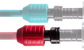 Adapter s navojem DUO M-14 na HEXAFIX tirkizni desni za ručni mikser Xo 33/55 R DUO, Z49545