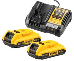 =80= AkuPlus početni set DEWALT® DCB115D2, 2x18V 2,0Ah baterije i punjač, ZDCB1104D2-QW