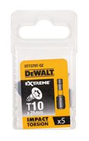 Bitovi T10 x 25mm EXTREME® IMPACT TORSION DEWALT® otporni na udarce 5kom/pak, ZDT7379T-QZ