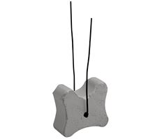Faserbeton-Knochen m. Draht 45/55/60mm Schnittbreite 28mm 125Stk/Sack 40Sack/Pal, ZFBEKD45