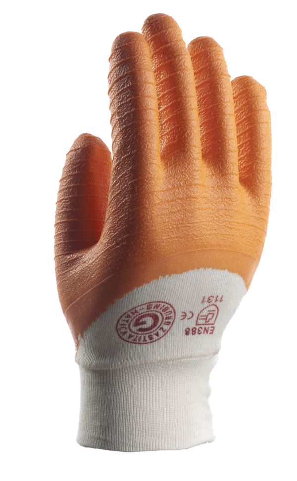 Radne rukavice BEST, narančasto/bele, presvučene lateksom, EN 388/EN 420, one size, Z0015112