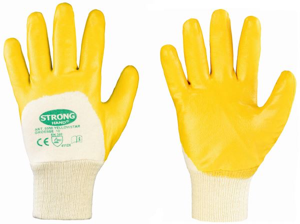 Radne rukavcie Nitril YELLOWSTAR STRONGHAND®, žute, EN388, vel.11, 144pari/kart, Z055011