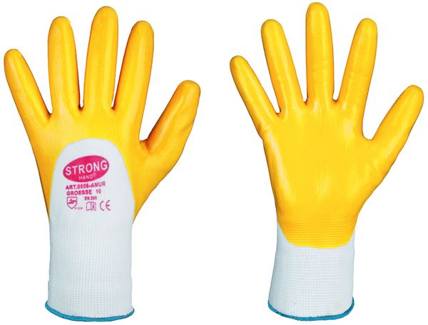 Radne rukavice AMUR STRONGHAND®, žute, EN388, vel.9, 144pari/kart, Z055609