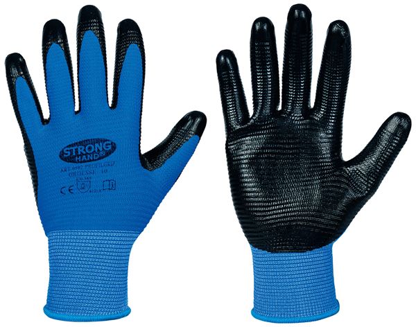 Radne rukavice PROFILGRIP STRONGHAND®, plave, EN388, vel. 9, 120pari/kart, Z058209
