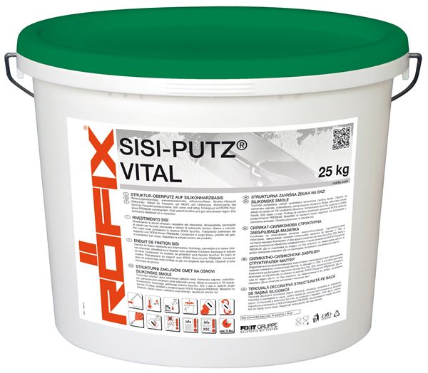 RÖFIX SiSi-Putz VITAL 1,5mm V u boji PK III silikonska-silikatna žbuka 25kg/kanta 24kanta/pal, Z1106903