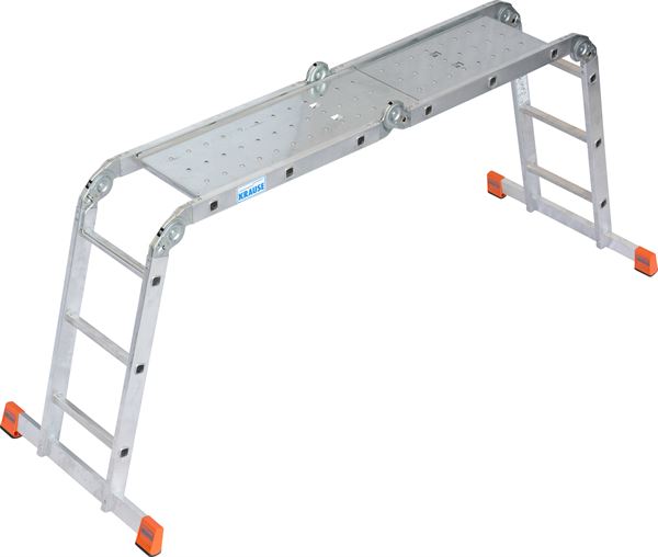 Univerzalne zglobne merdevine alu KRAUSE® MONTO® MULTIMATIC® 4x3 gazišta 3,55m, RV=4,40m, s platformom, Z120687