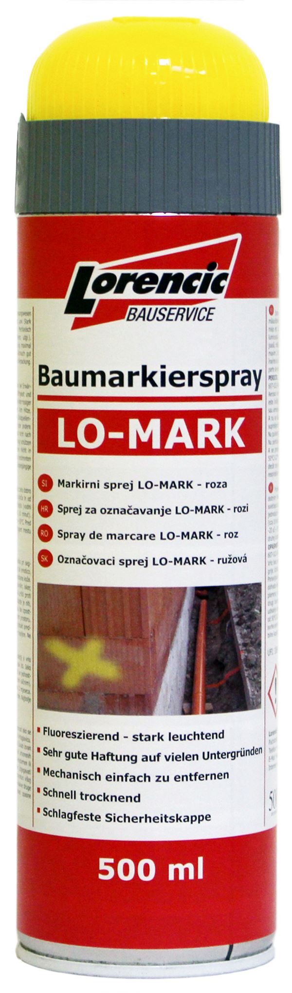 =§= Sprej za obeležavanje LO-MARK žuti 500ml 12kom/kart 75kart/pal, Z241617LO