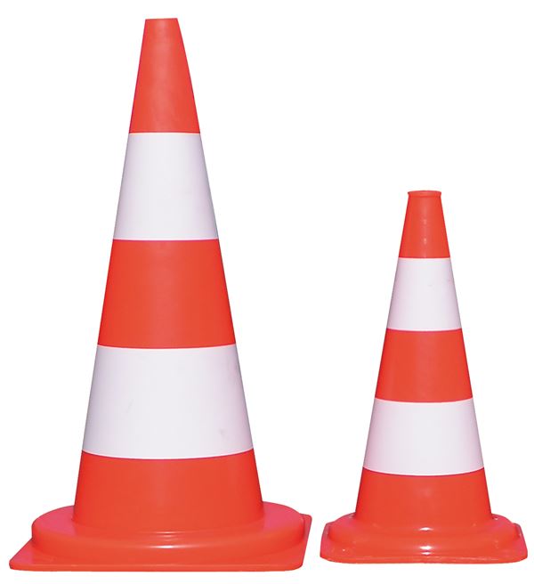 Signalni čunj PVC 75cm fluorescentni 2 trake VPE5, Z251841