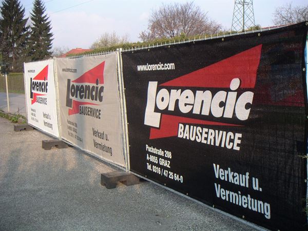 Bauzaun-Sichtschutzblende 340x175cm, Digitaldruck, 11-20Stk 330g/m², Z34017510