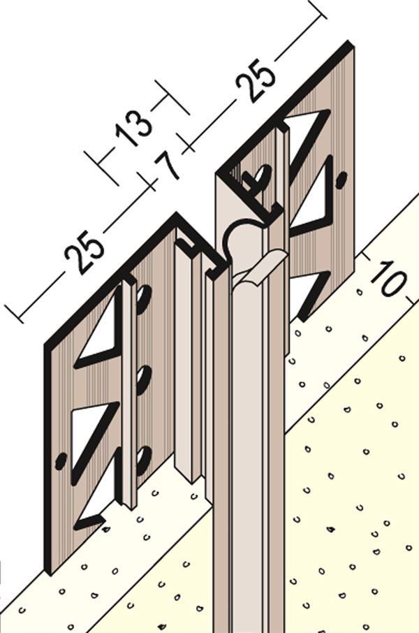 Dilatacijski profil PVC 3754 2,75m/štg, 25štg/kart 36kart/pal, Z43754275