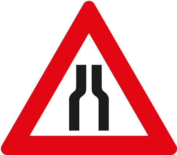 Prometni znak §50/8A, 1000/1,5mm, Suženje puta obostrano, Z50/8A-1000