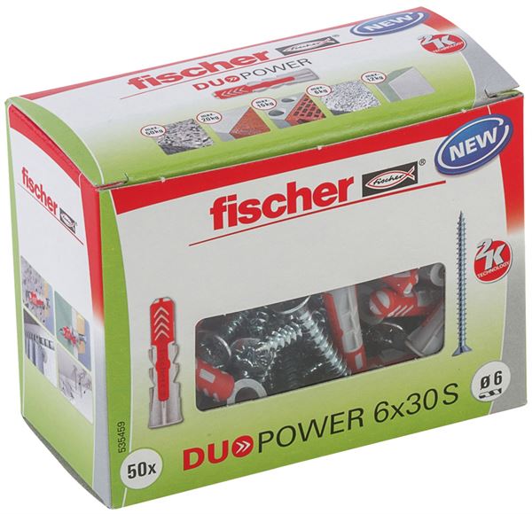 Univerzalna tipla DUOPOWER 6 x 30 S DIY s vijkom 50kom/pak 50pak/kart 12kart/pal, Z535459
